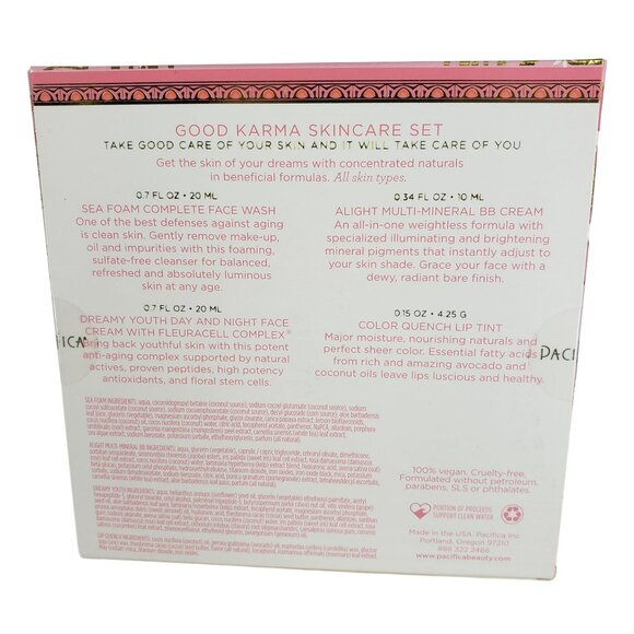 NEW Pacifica Good Karma Skincare Gift Set Face Wash BB Cream Lip Tint Face Cream - Picture 2 of 3